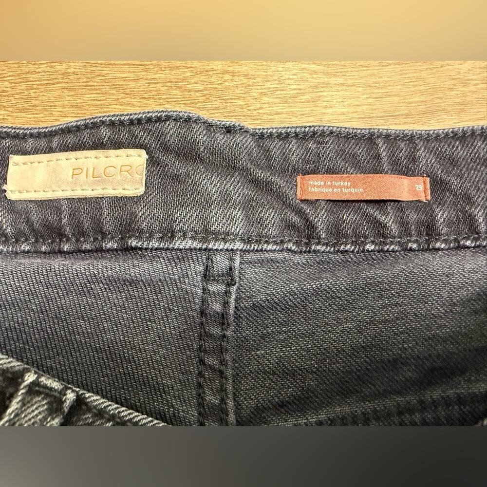 Anthropologie Pilcro The Vintage Straight Jeans Black Raw Hem Size 29 - Picture 7 of 12